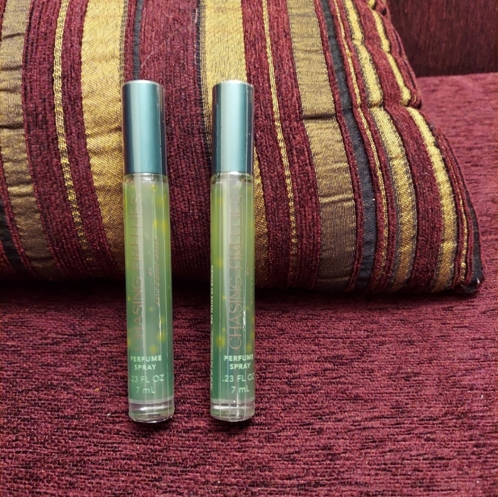 Bundle of 2 chasing fireflies mini perfumes by bath and body works.